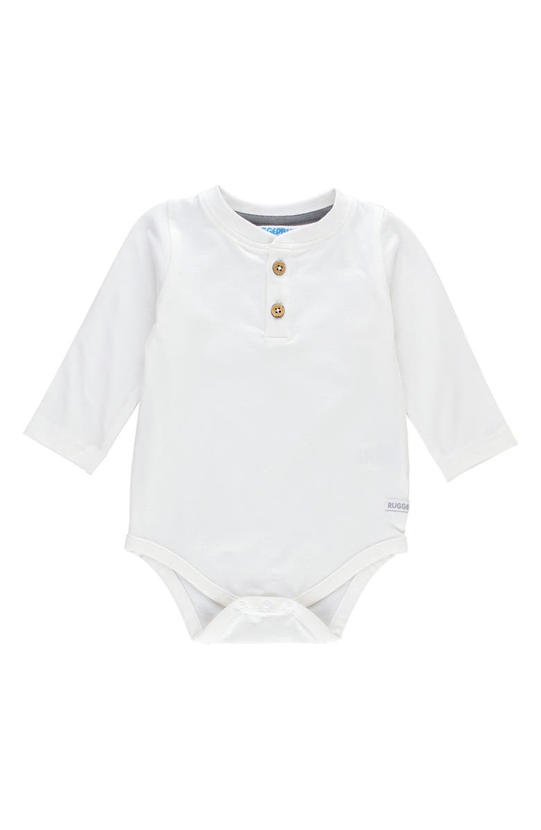 RuggedButts Stripe Romper & Henley Bodysuit Set, Alternate, color, Blue