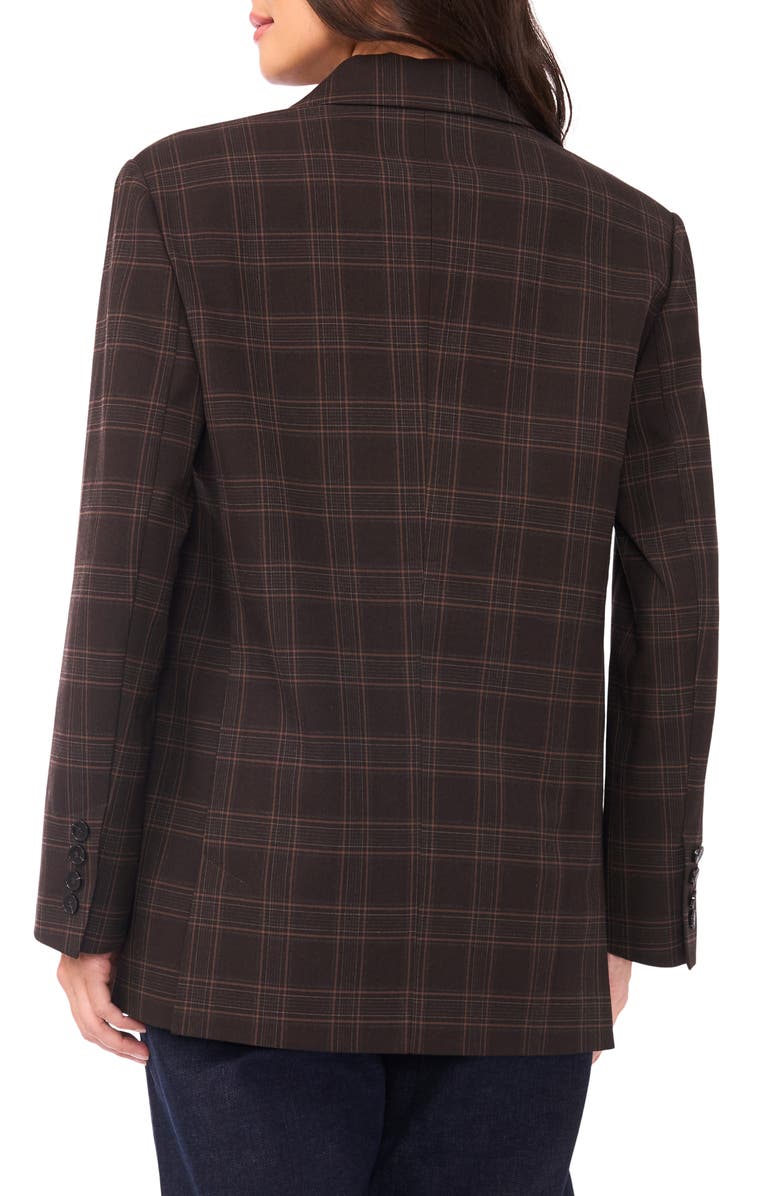 Vince Camuto Windowpane Plaid Blazer, Alternate, color, Chocolate