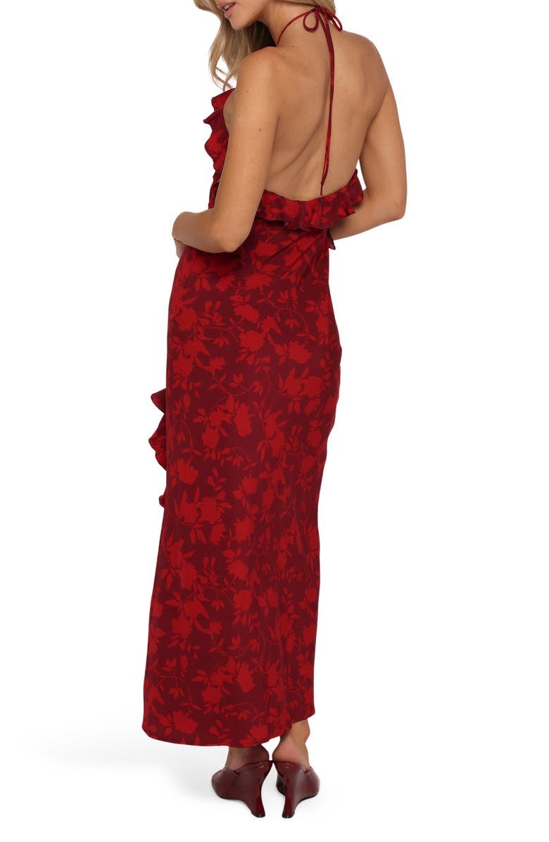 Petal & Pup Patricia Floral Maxi Dress, Alternate, color, Burgundy/ Red Floral