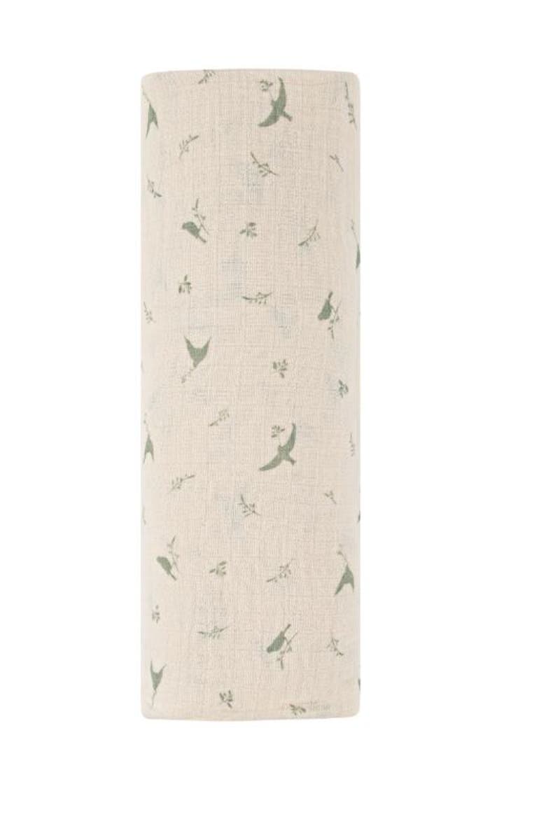 Cotton Muslin Swaddle Blanket 1 Pack, Main, color, Sage Bird