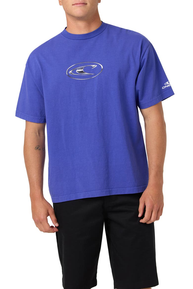 Chrome Wave Cotton Graphic T-Shirt, Main, color, ROYAL BLUE