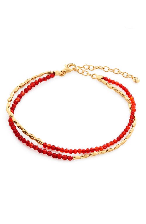 Monica Vinader Mini Nugget Beaded Layered Bracelet In Gold