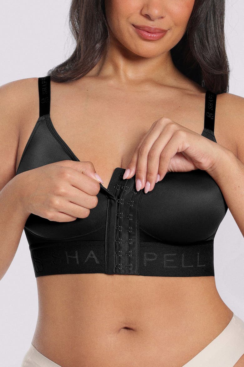 Bare Essentials AirSlim Unlined Wireless Front-Closure Bra, Alternate, color, Black