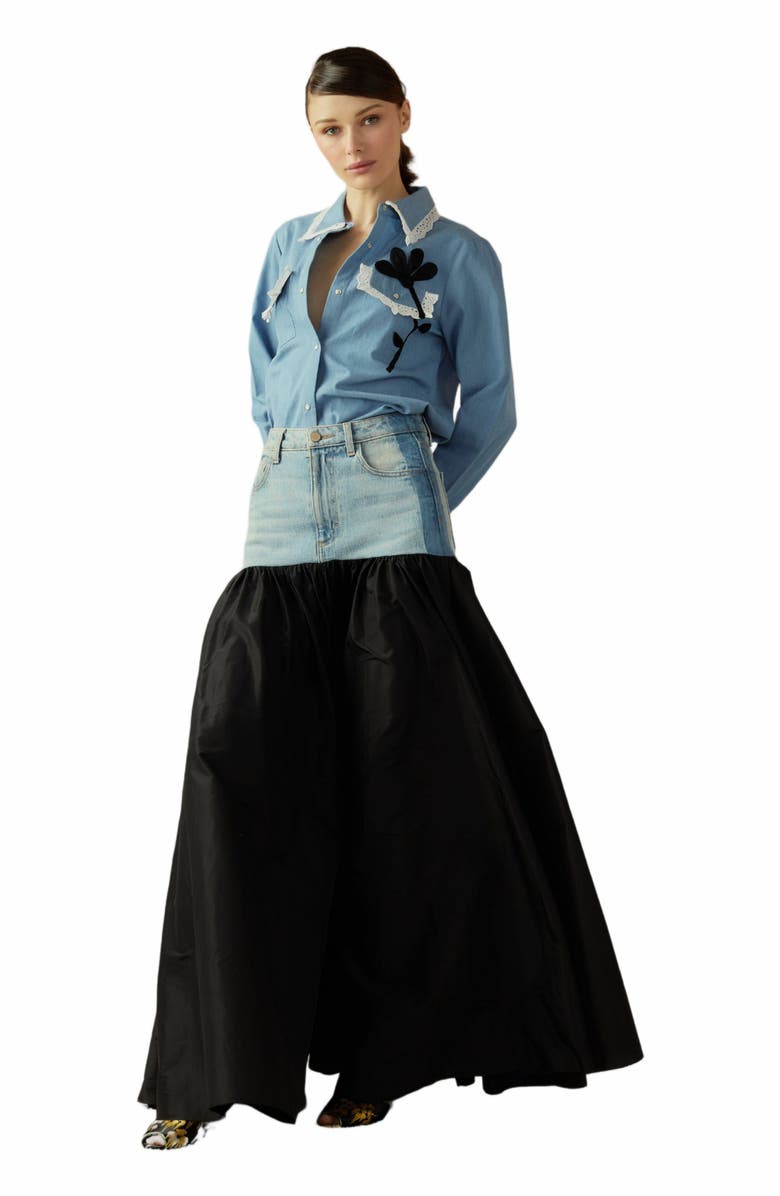 Cynthia Rowley Not My First Rodeo Denim Shirt, Alternate, color,