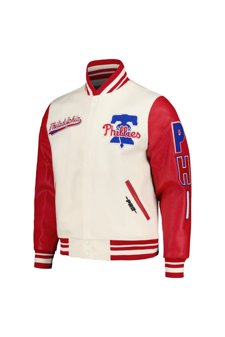 Men's Pro Standard Cream Philadelphia Phillies Script Tail Wool Full-Zip Varity Jacket, Alternate, color, Cream