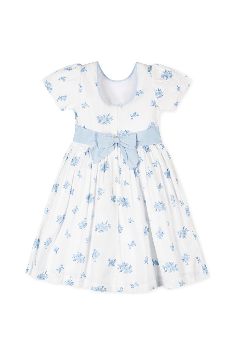 Kids' Organic Puff Sleeve Sateen Party Dress, Alternate, color, Delft Floral