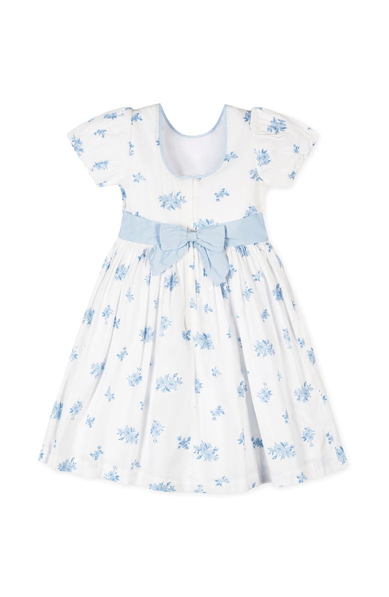 Hope & Henry Kids' Organic Puff Sleeve Sateen Party Dress, Alternate, color, Delft Floral
