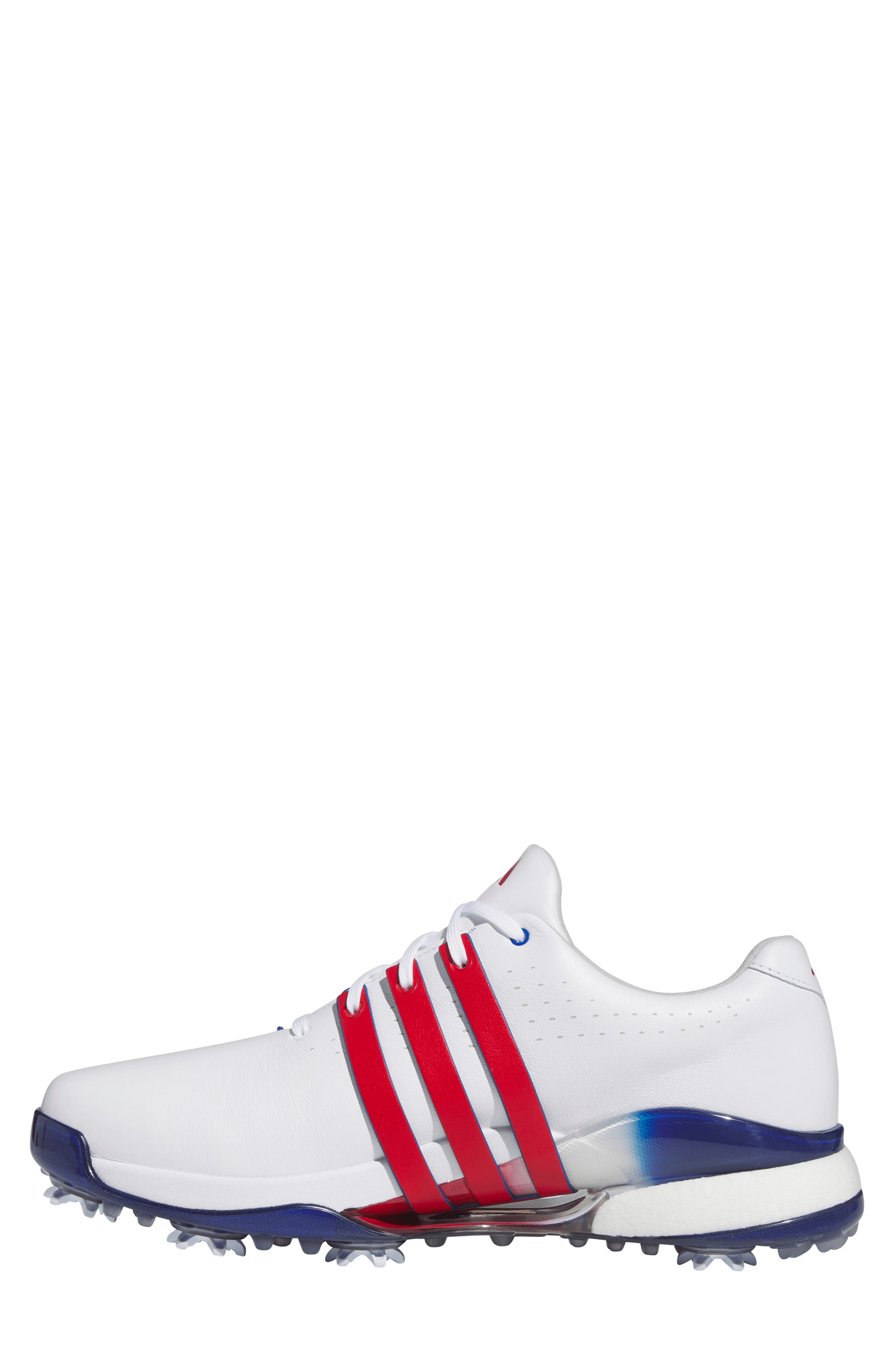 adidas Tour360 24 Golf Shoe, Alternate, color, White/ Scarlet/ Royal Blue