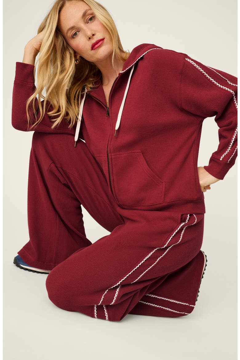 Every Day Wide Leg Lounge Pants, Alternate, color, DARK WINE