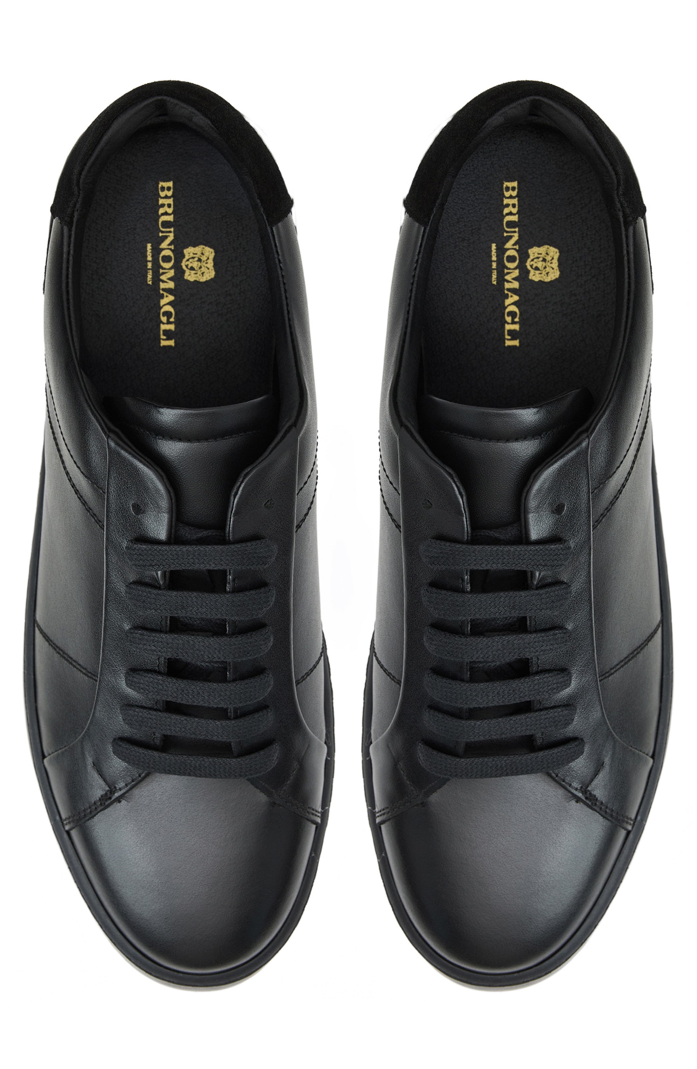 Martino Low Top Sneaker, Alternate, color, BLACK/ BLACK LEATHER