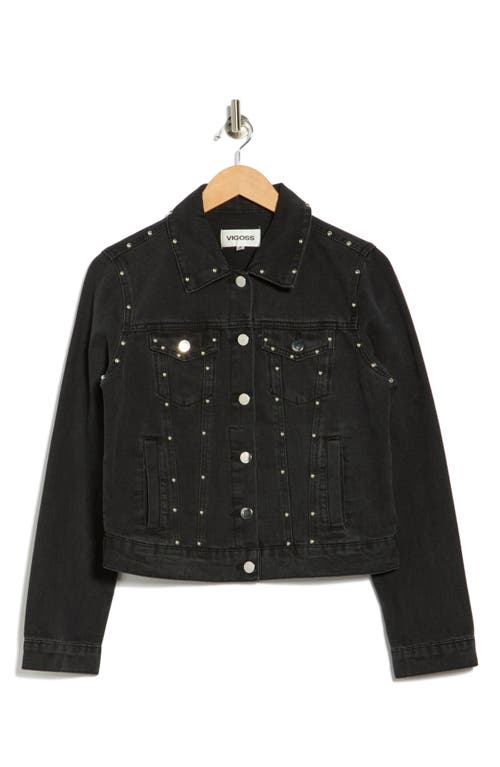 Vigoss Studded Denim Jacket In Black