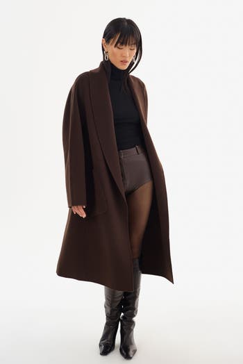 Thara | Shawl Collar Wool Coat