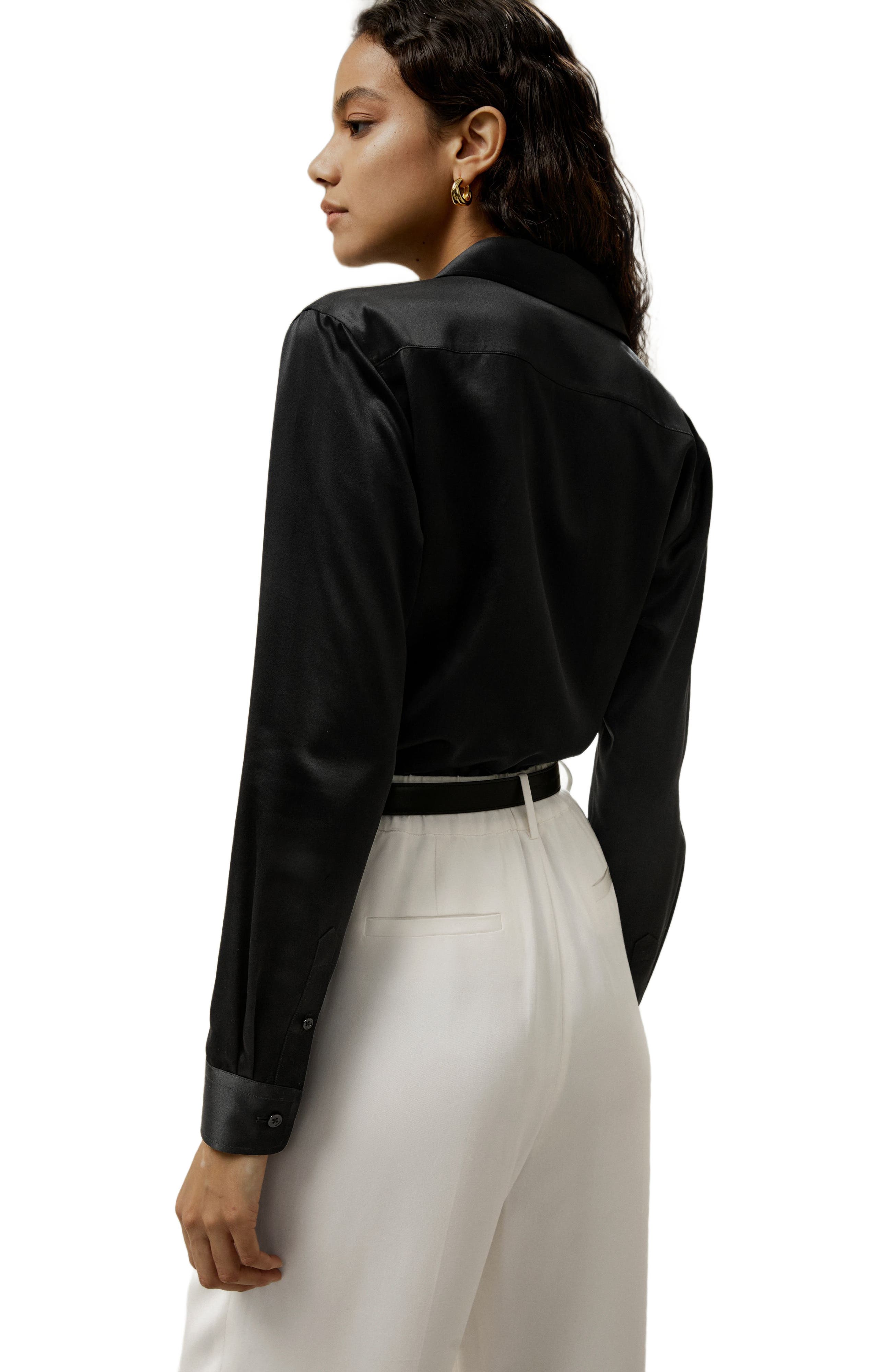 Tailored Button Down Silk Shirt - image 2