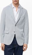 MANGO Slim Fit Textured Cotton Blend Sport Coat