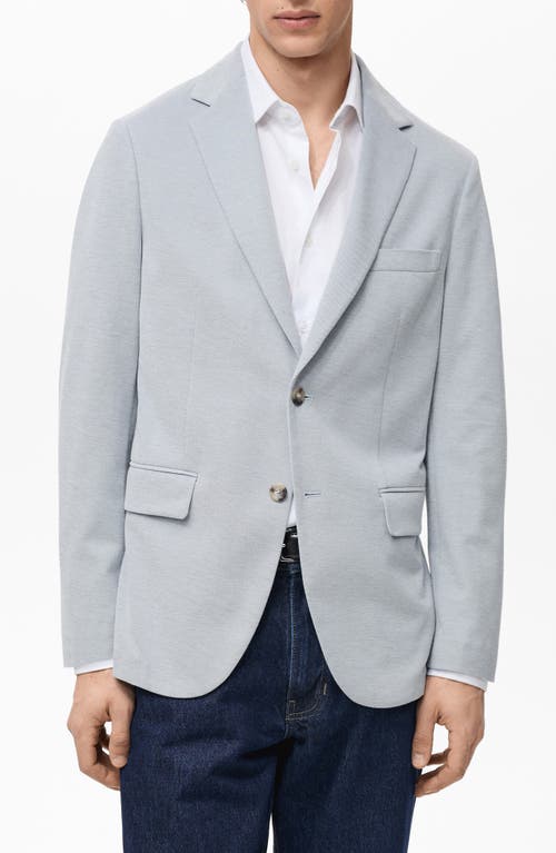 Mango Slim Fit Textured Cotton Blend Sport Coat In Sky Blue