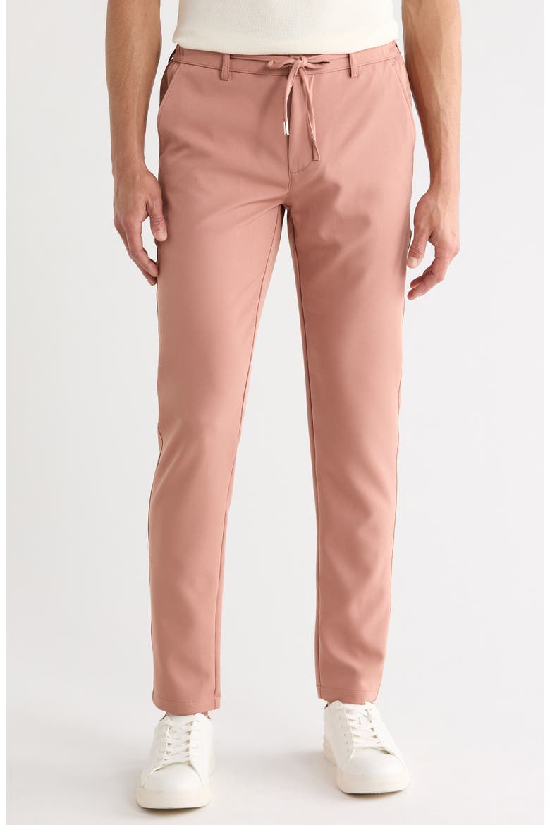 Slim Fit Solid Linen Blend Trousers, Main, color, DUSTY PINK