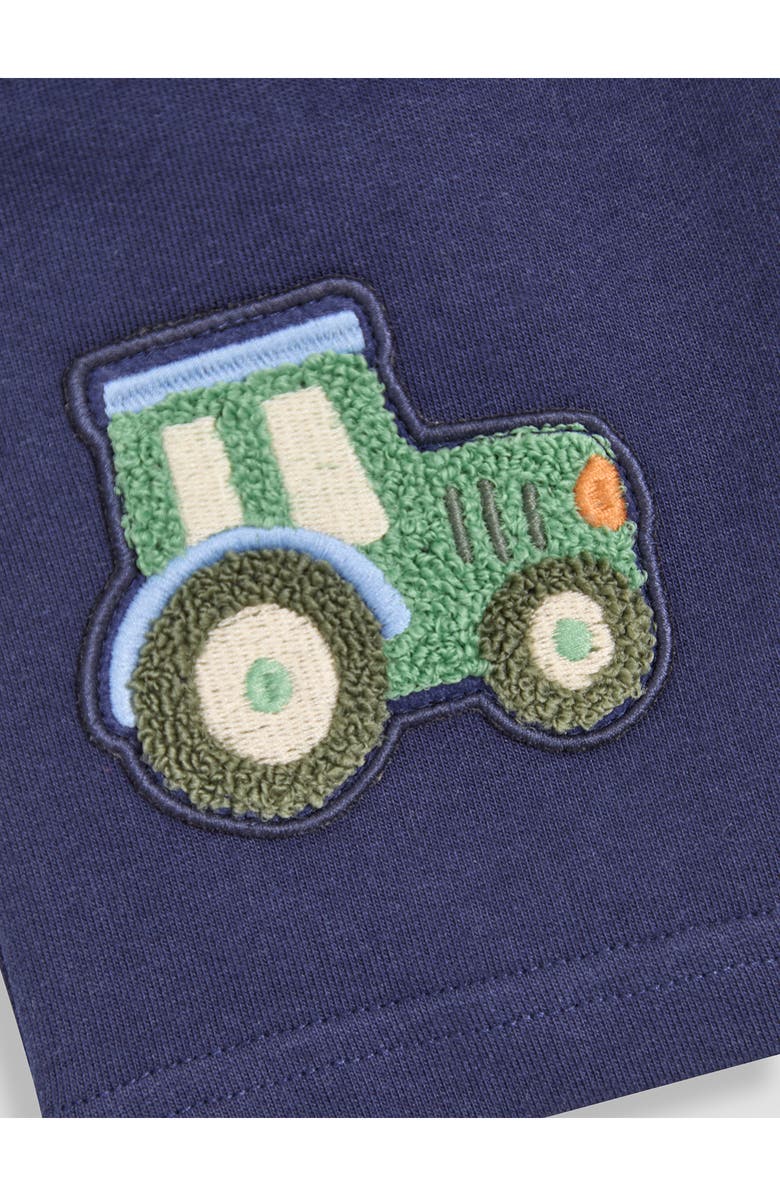 JOJO MAMAN BEBE Tractor Applique Shorts, Alternate, color, Navy