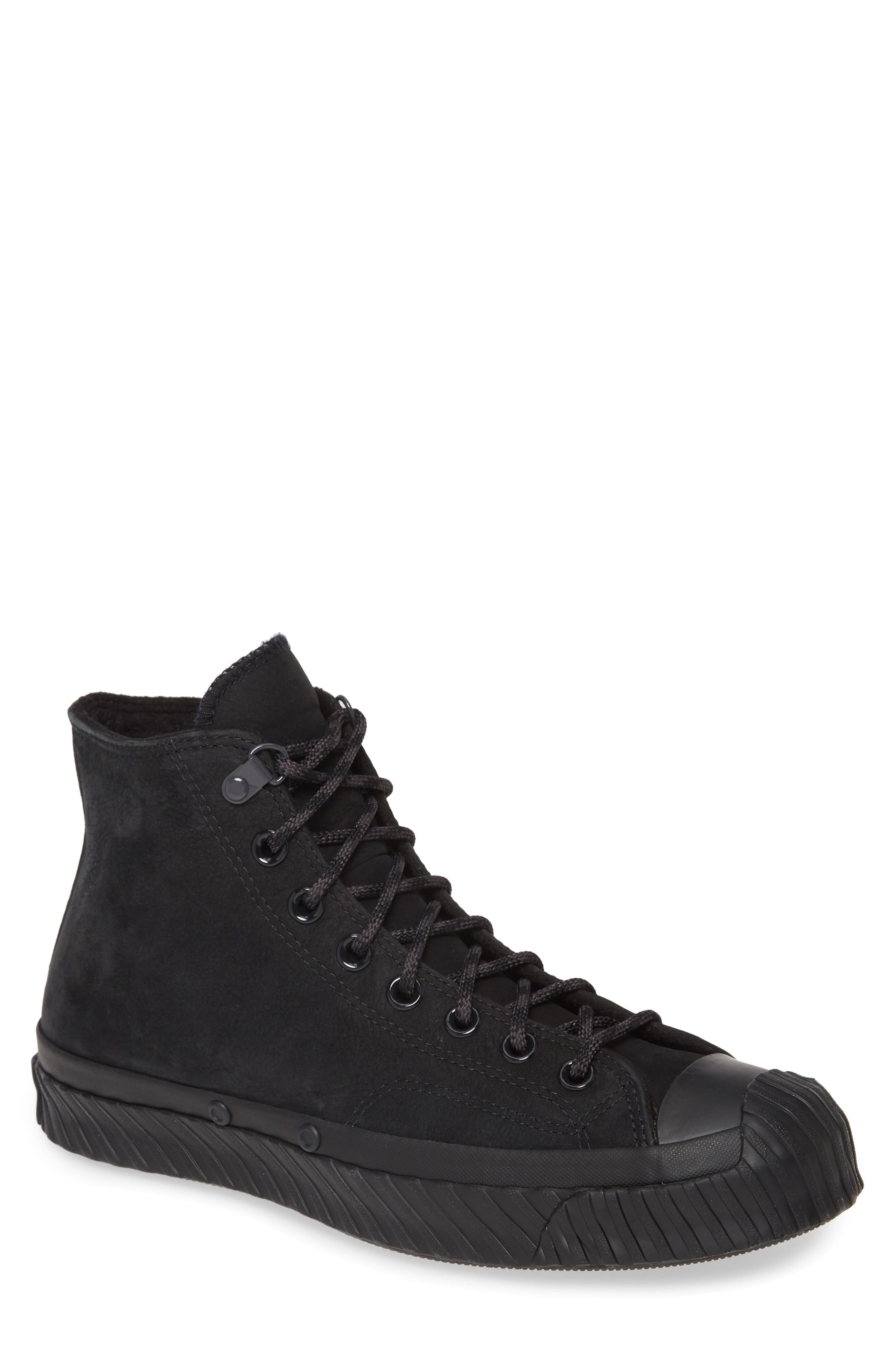 Chuck Taylor® All Star® Bosey Water Repellent High Top Sneaker, Main, color, BLACK/ ALMOST BLACK/ BLACK