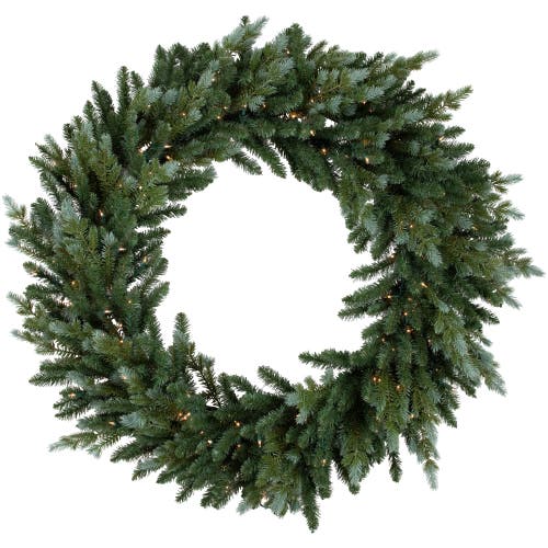 Northlight Real Touch Pre-lit Blue Spruce Artificial Christmas Wreath In Green