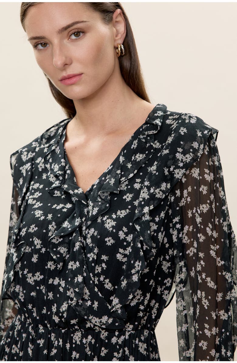 Rebecca Taylor Ditsy Floral Dress, Alternate, color, Black Multi