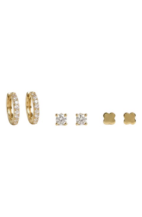 Aspen Cubic Zirconia Set of 3 Pairs of Earrings