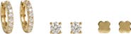 ARGENTO VIVO Aspen Cubic Zirconia Set of 3 Pairs of Earrings