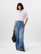 Whistles Embroidered Cotton Frill Top