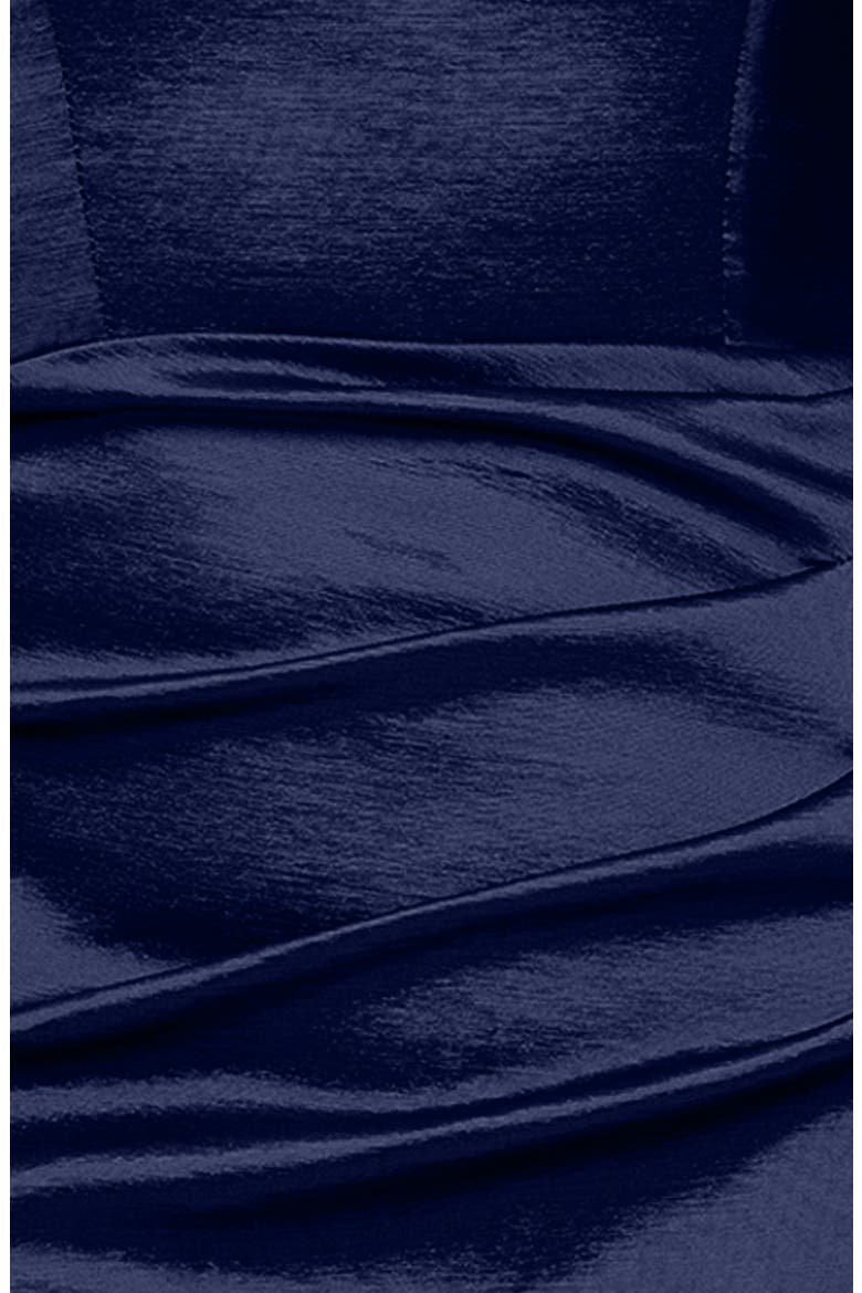 Ruched Taffeta Off the Shoulder Gown, Alternate, color, NAVY
