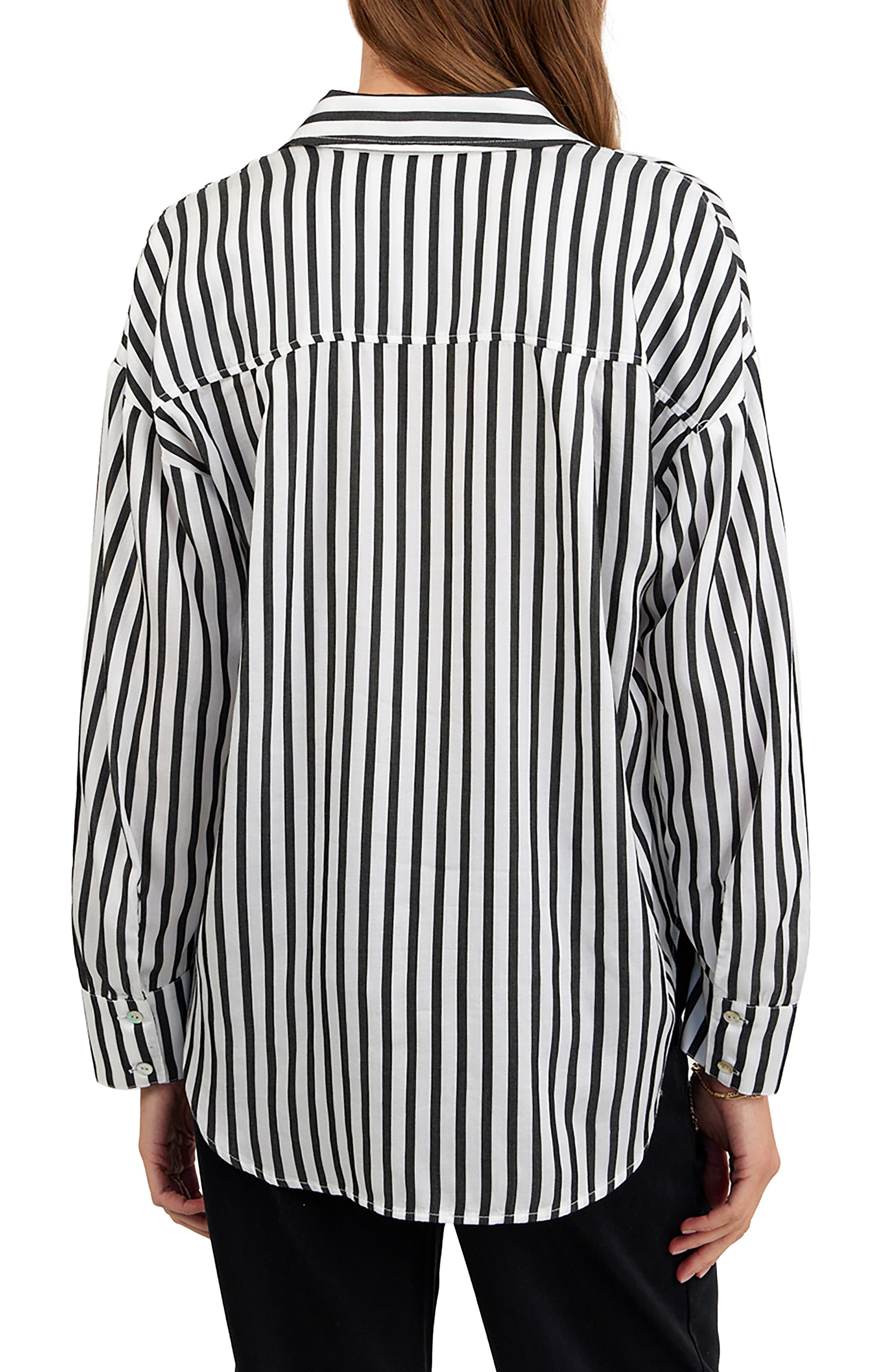 Stripe Oversize Button-Up Shirt - image 2