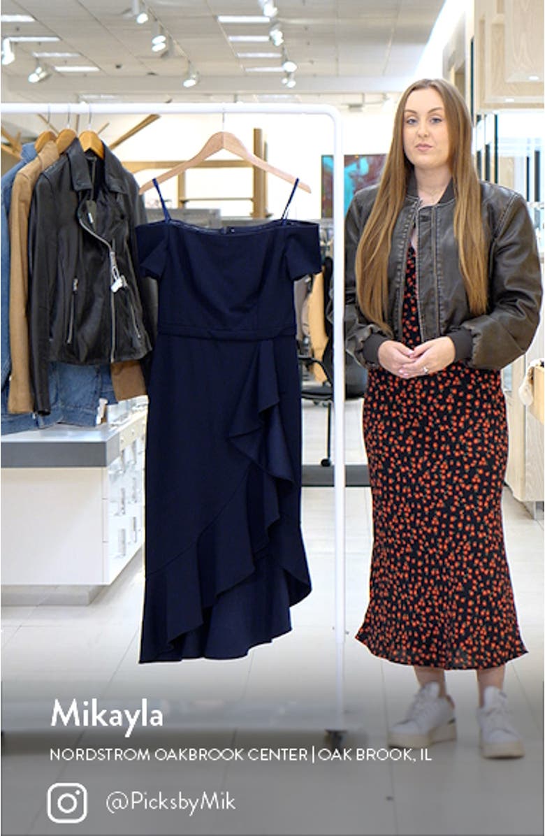 Off the Shoulder Midi Cocktail Dress, sales video thumbnail
