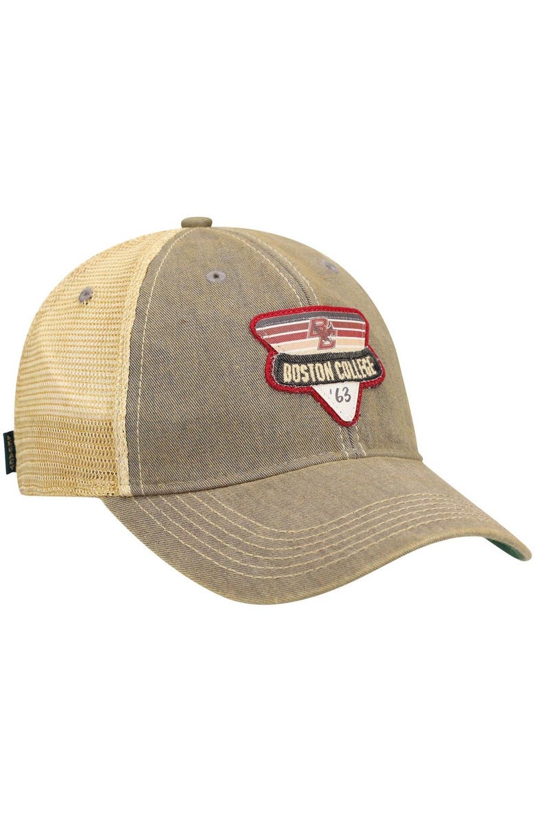 LEGACY ATHLETIC Men's Gray Boston College Eagles Legacy Point Old Favorite Trucker Snapback Hat, Alternate, color, 