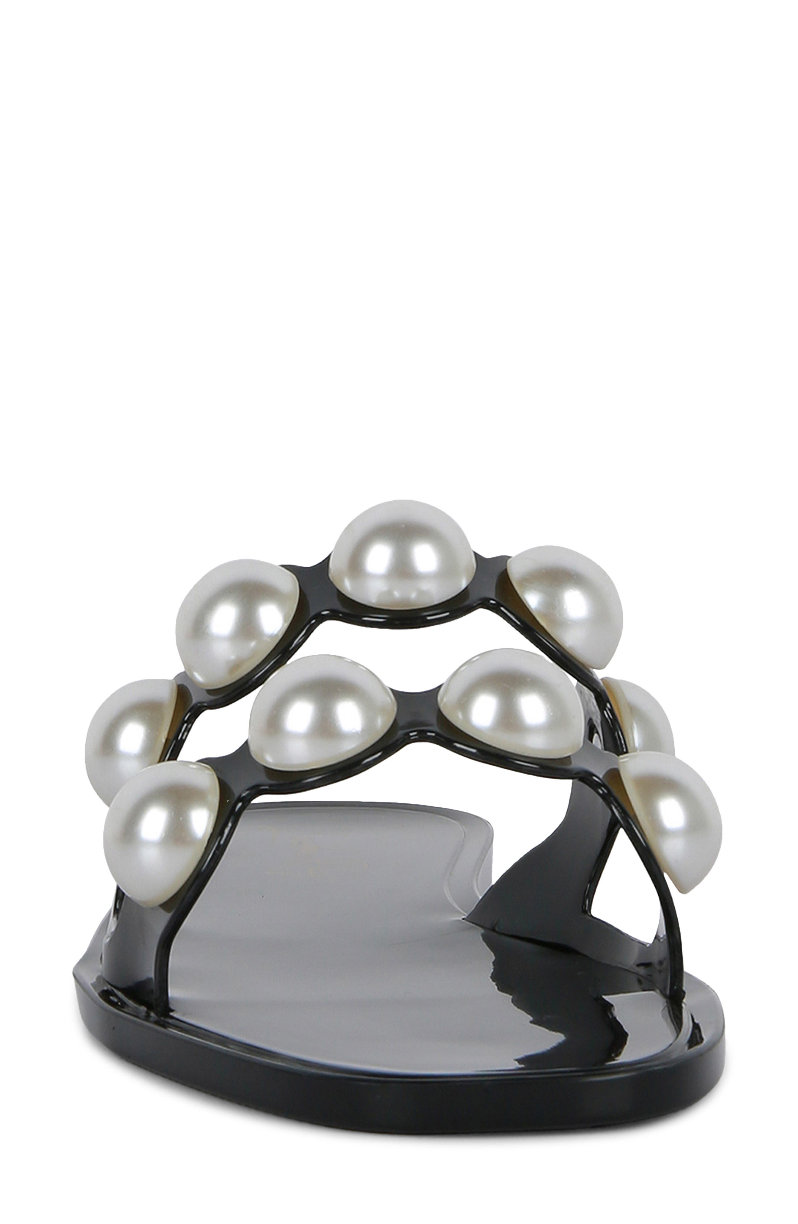 LONDON RAG Perla Faux Pearl Slide Sandal, Alternate, color, 