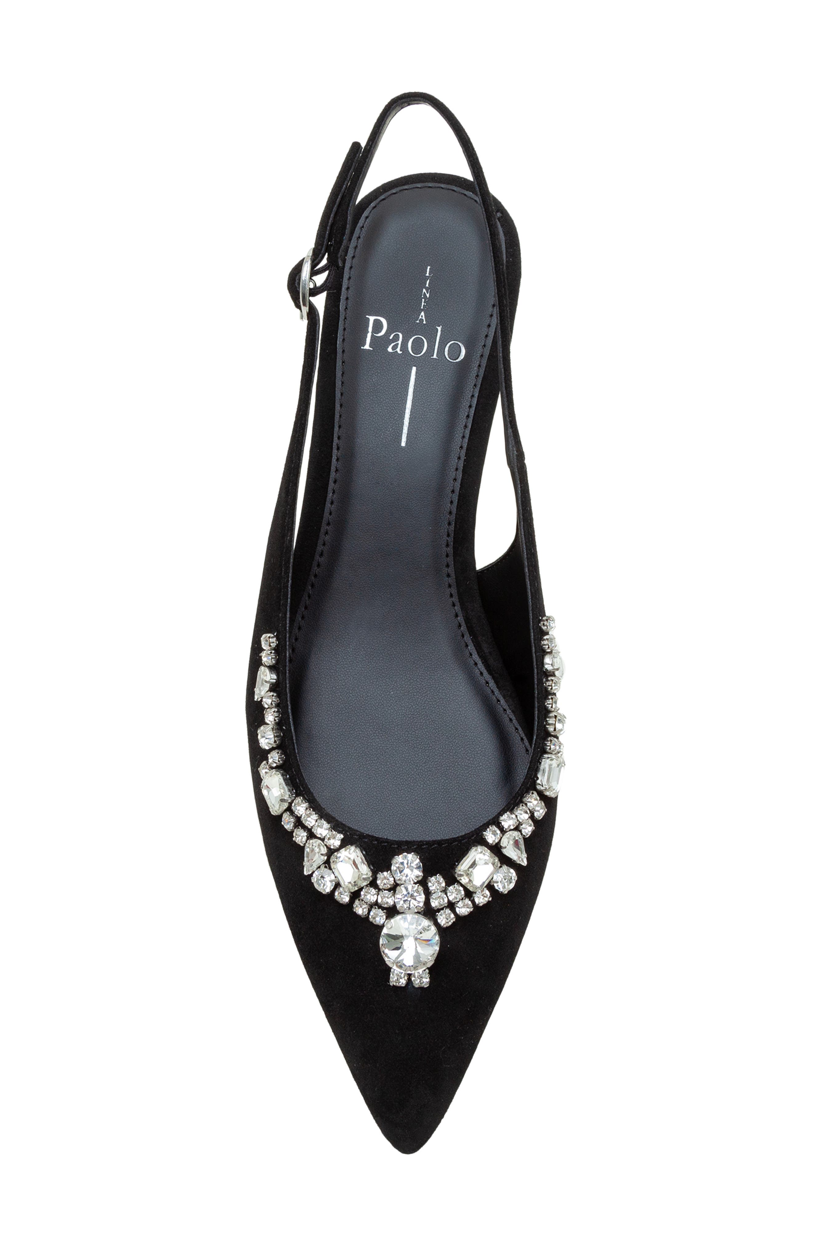 Linea Paolo Crystal Embellished Slingback Pump, Alternate, color, Black