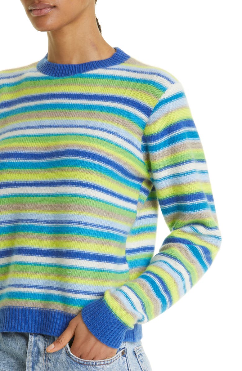 The Elder Statesman Vista Stripe Cashmere Sweater, Alternate, color,