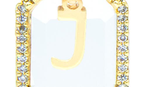 La Meno Crystal Letter Square Pendant Necklace
