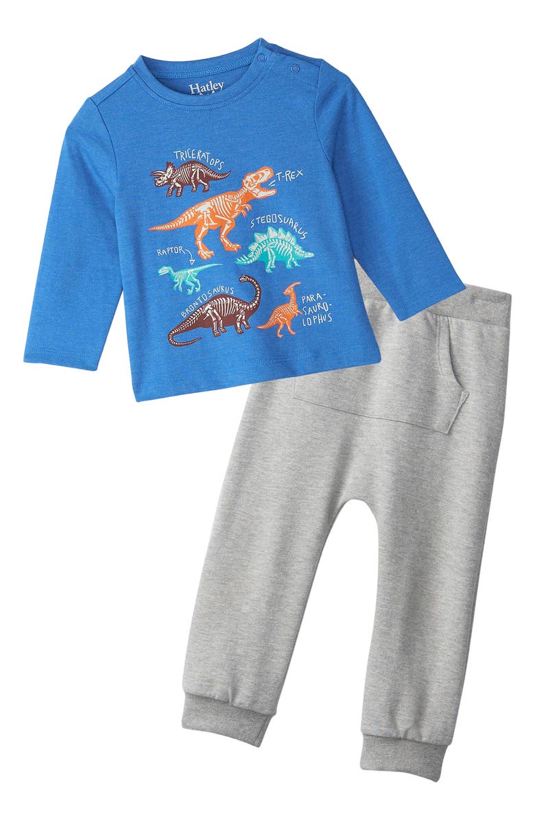 Hatley Kids' Dino Fossils Sweatshirt & Sweatpants Set, Main, color,