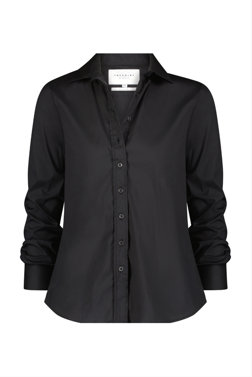 The Shirt By Rochelle Behrens The Jet Set Boyfriend Shirt In Black