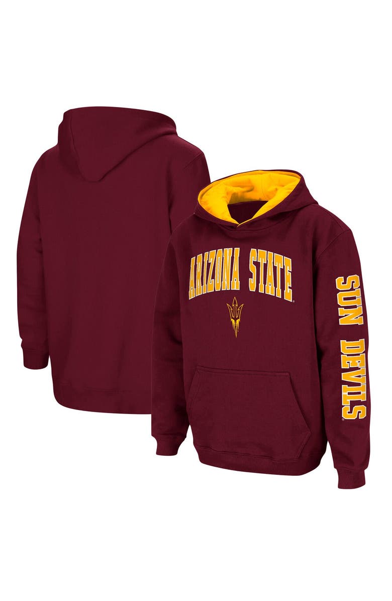 COLOSSEUM Youth Colosseum Maroon Arizona State Sun Devils 2-Hit Team Pullover Hoodie, Main, color, Maroon
