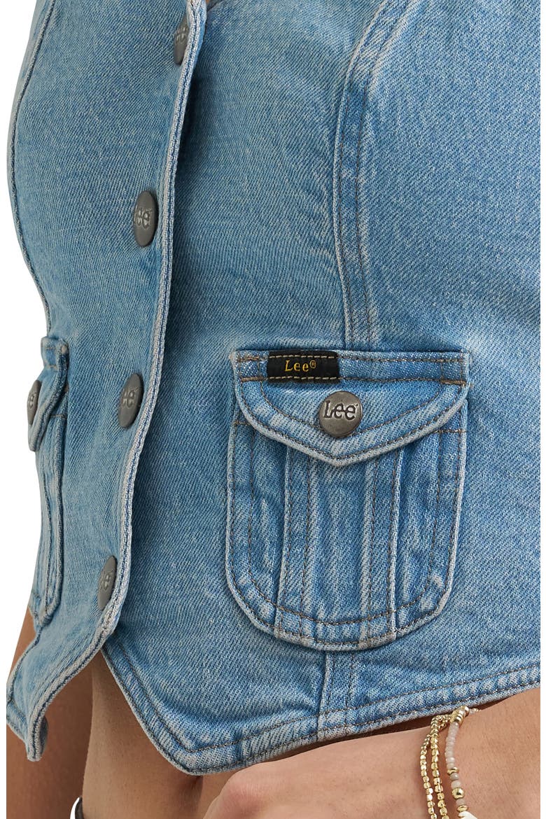 Patch Pocket Denim Vest, Alternate, color, IN MID AIR