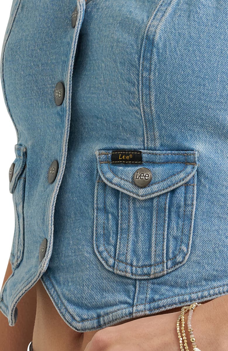 Lee Patch Pocket Denim Vest, Alternate, color, In Mid Air