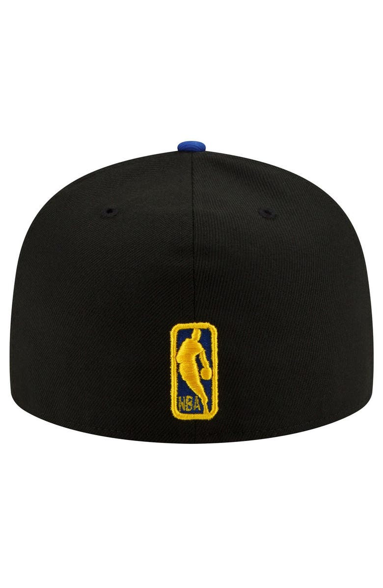 New Era Men's New Era Black/Royal Golden State Warriors 2-Tone 59FIFTY Fitted Hat, Alternate, color,