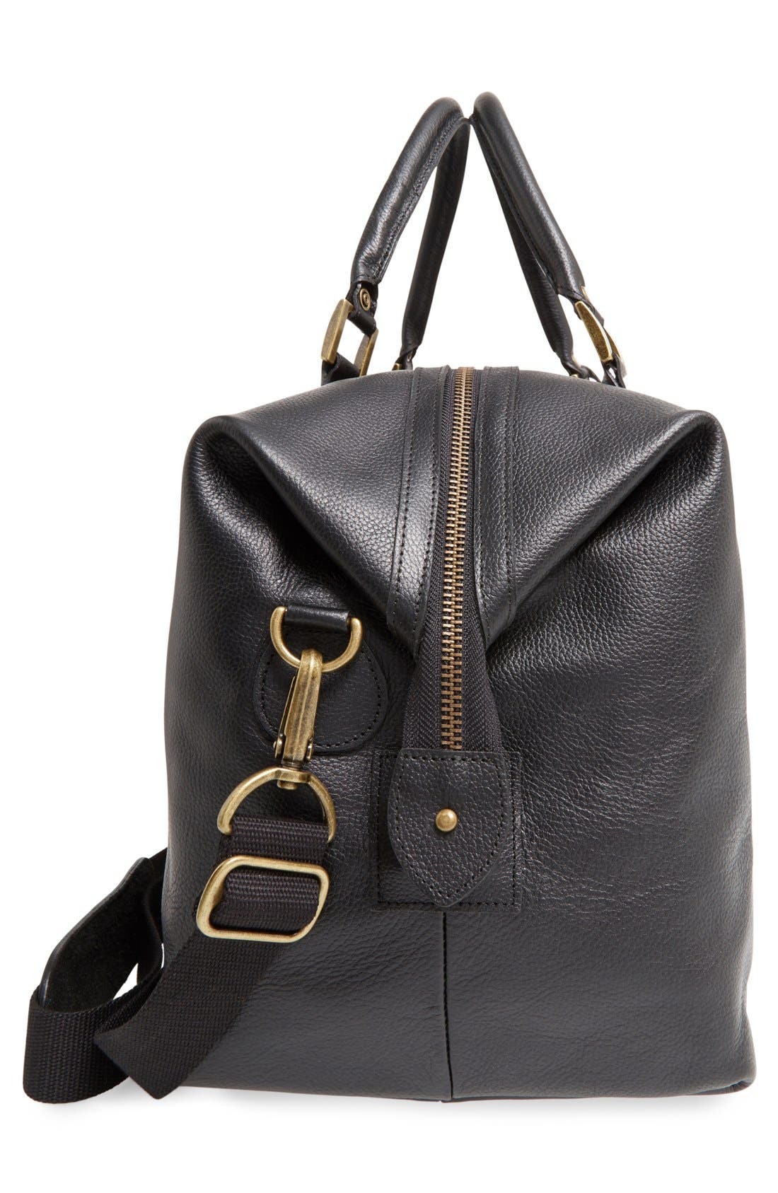 Barbour Leather Duffle Bag, Alternate, color, 