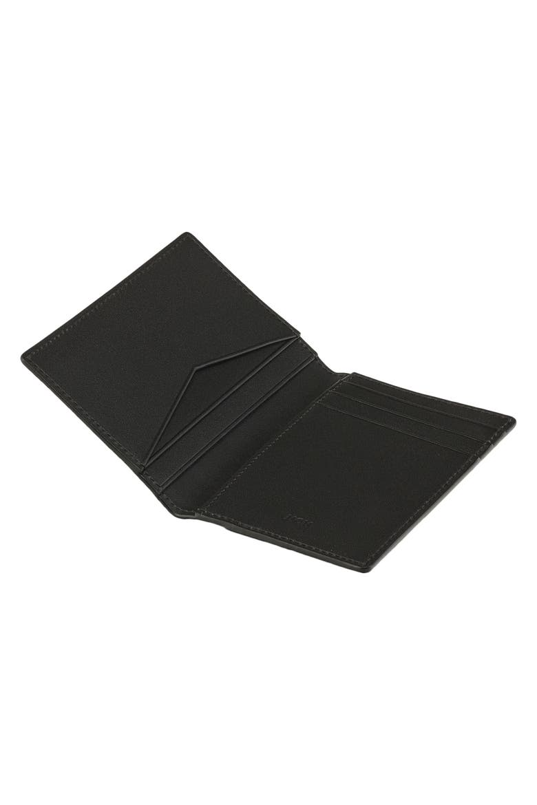 Aren Bifold Card Wallet in Maxi Monogram Leather, Alternate, color, BLACK