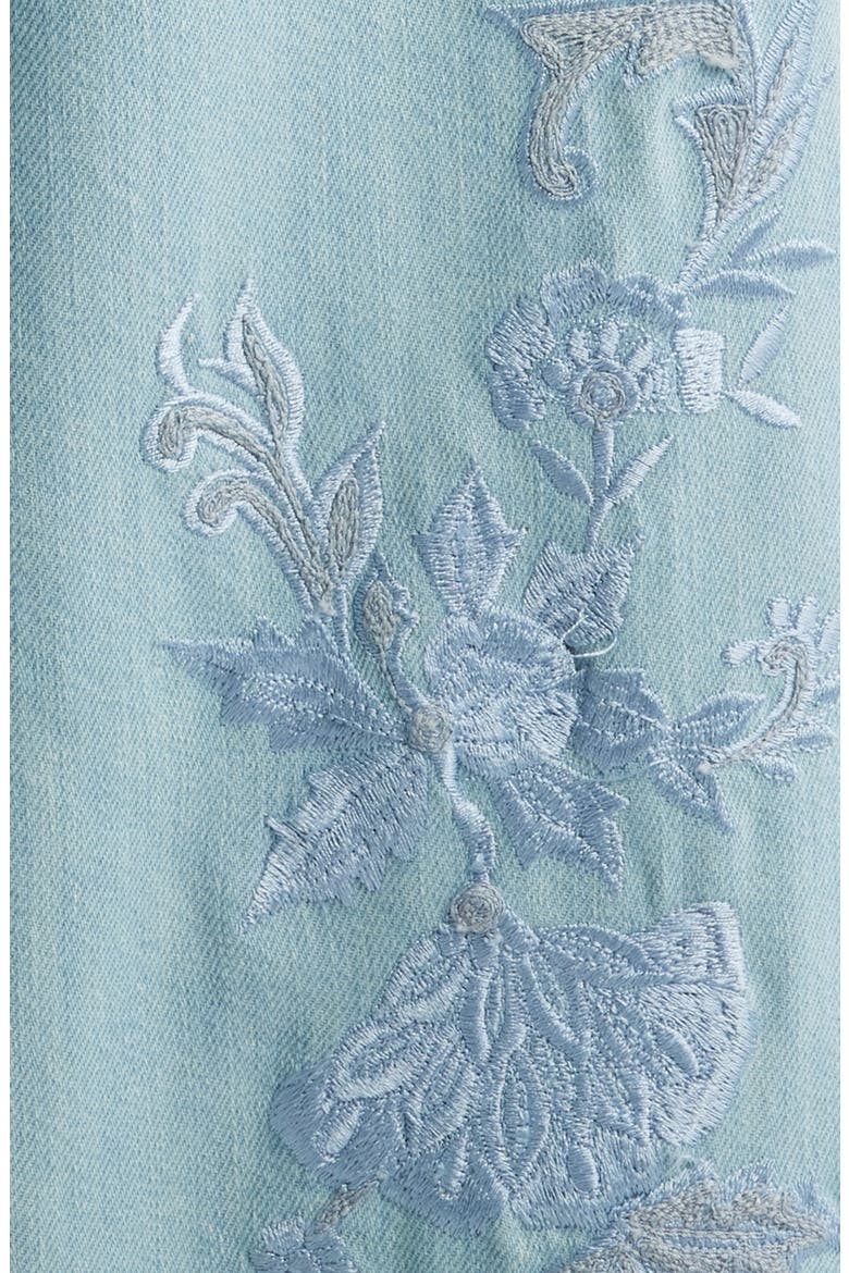 Adaline Embroidered Lace Nonstretch Jeans, Alternate, color, LIGHT BLUE