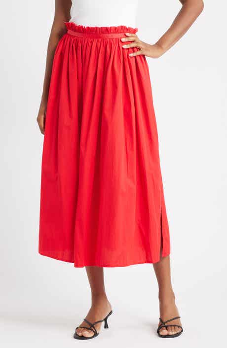 Topshop Crinkle Cotton Maxi Skirt