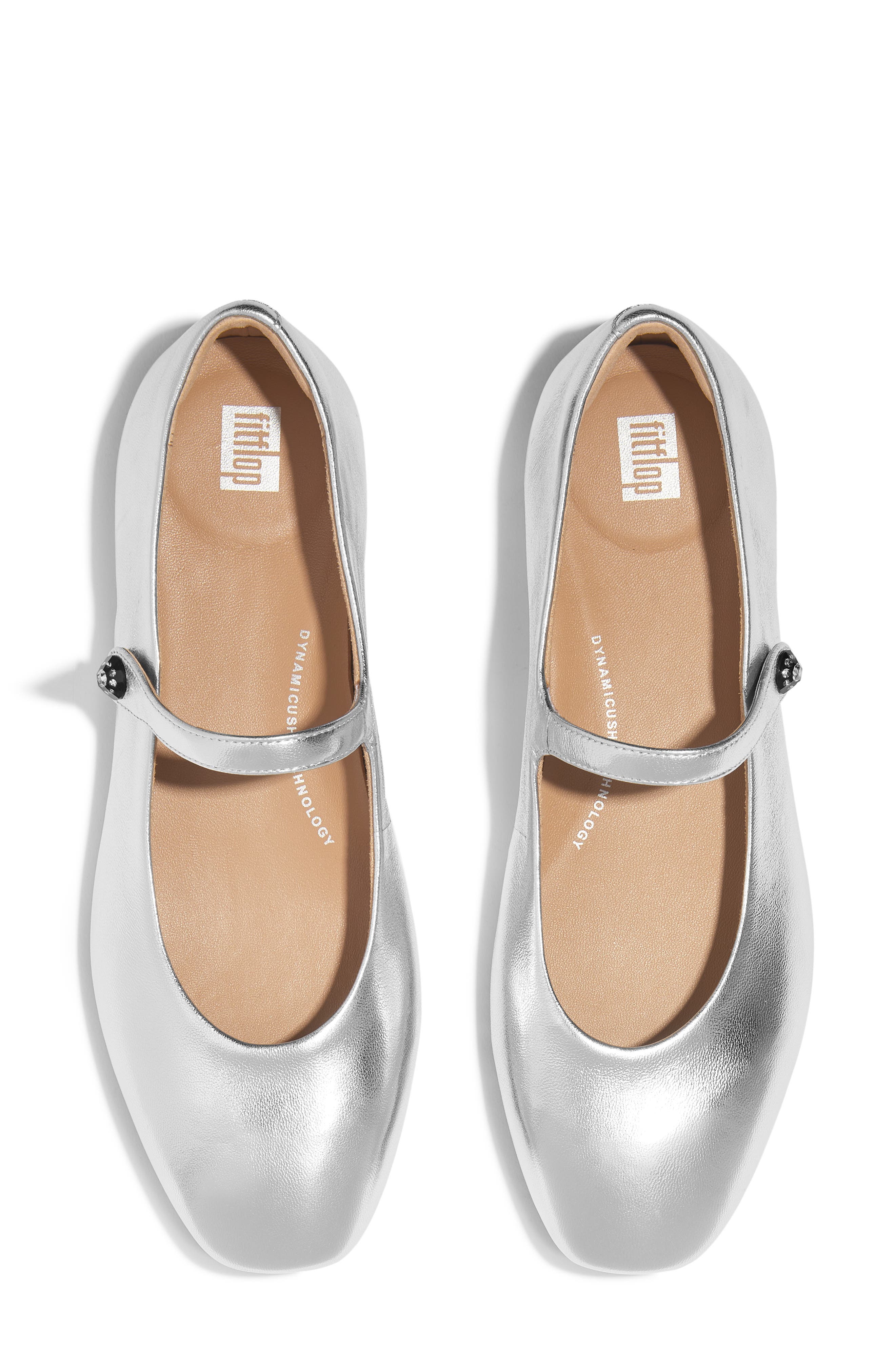 Delicato Mary Jane Flat, Alternate, color, SILVER