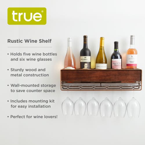 True Rustic Wine Shelf In Brown