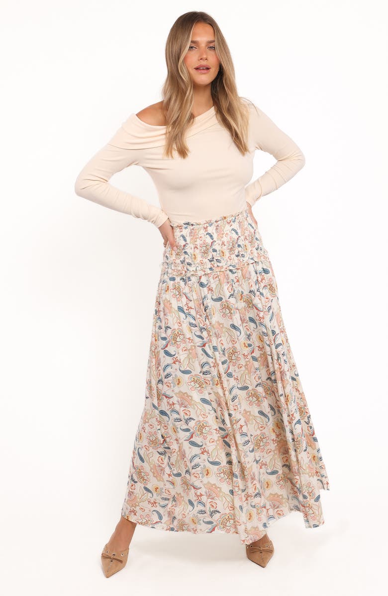 Petal & Pup Seana Paisley Smocked Waist Maxi Skirt, Alternate, color, 