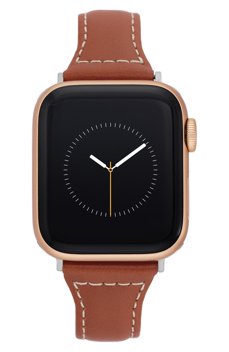 Anne Klein Leather 12.7mm Apple Watch<sup>®</sup> Watchband, Alternate, color, 