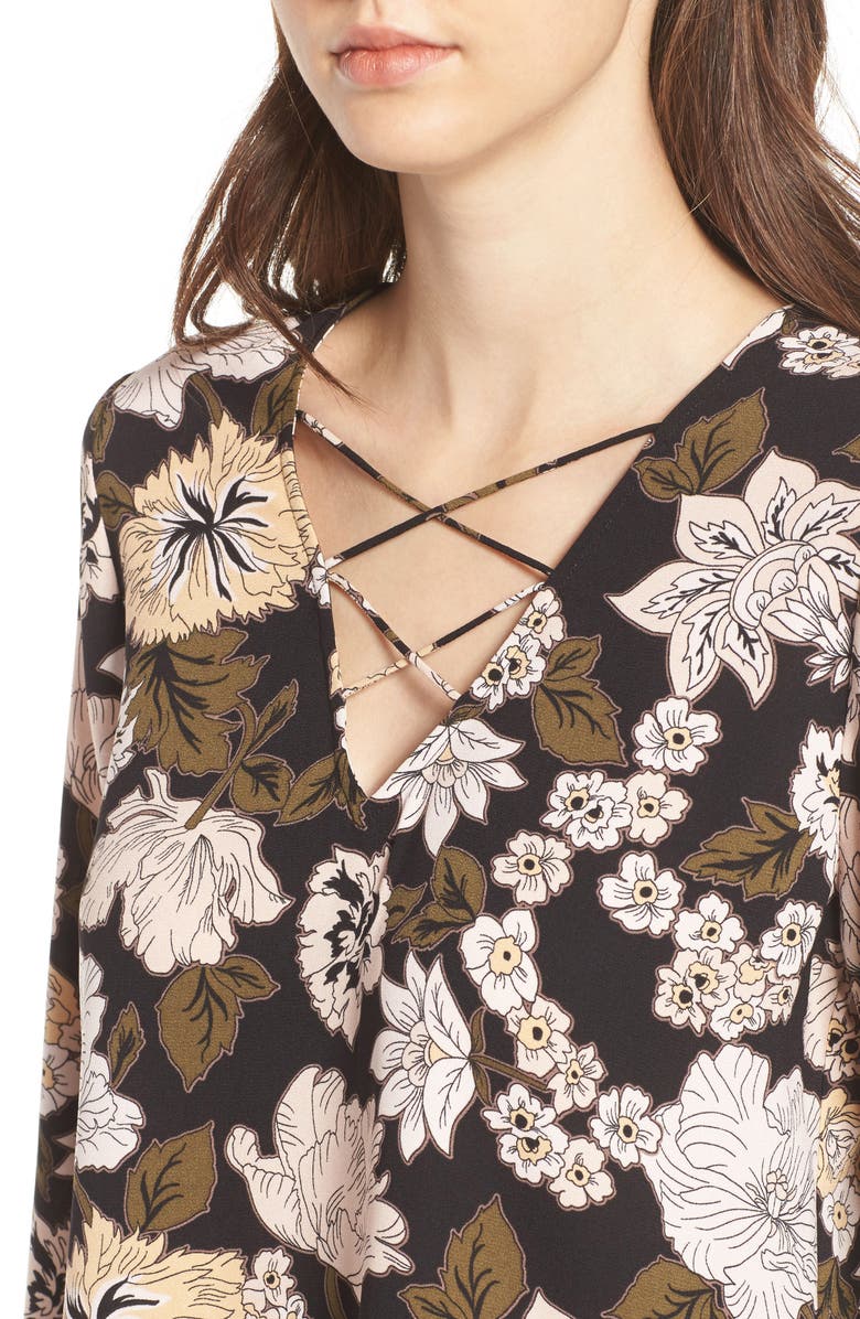 Leith Lace Up Blouse, Alternate, color,